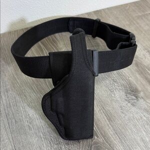 Versatile Black Belt with Holster